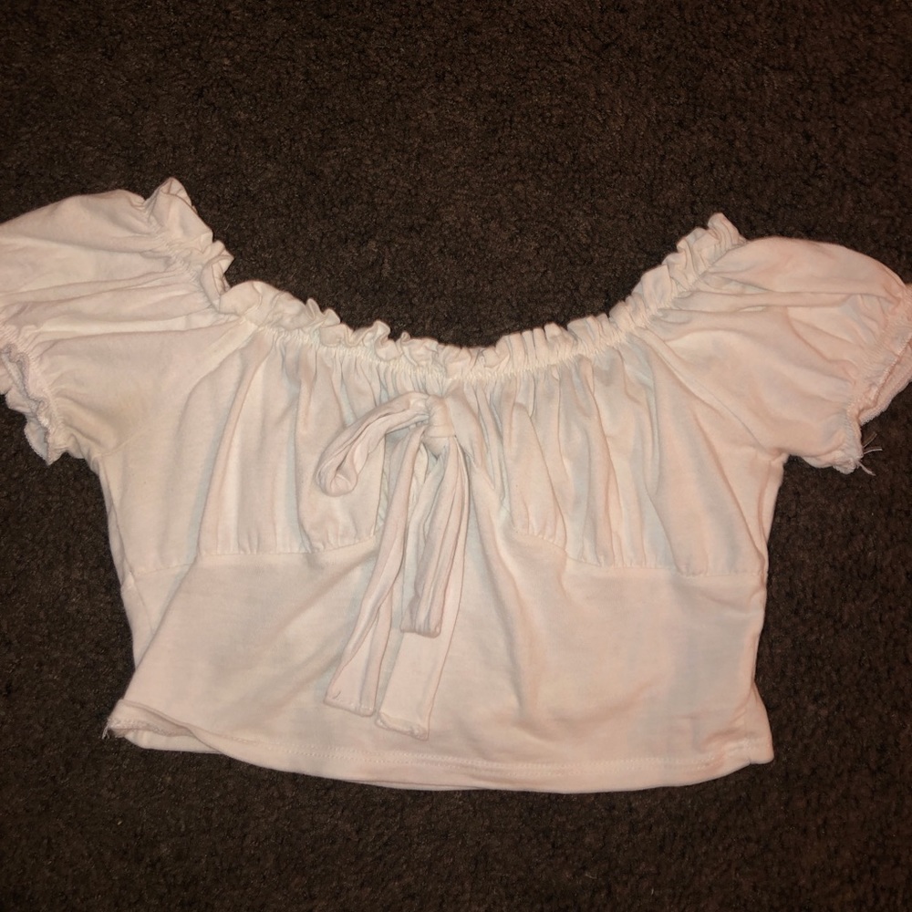 White crop top.